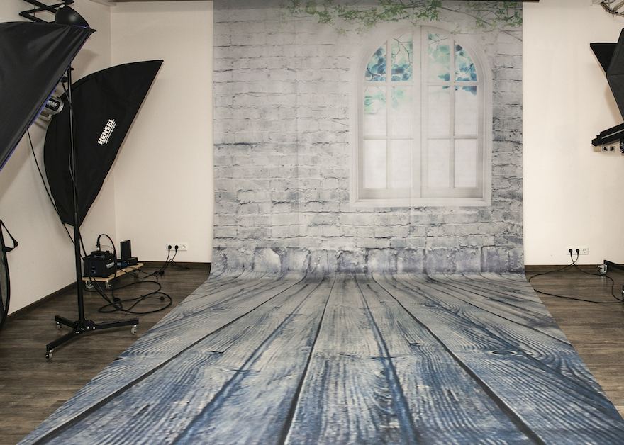 Atelier mit Holzboden-Kulisse
