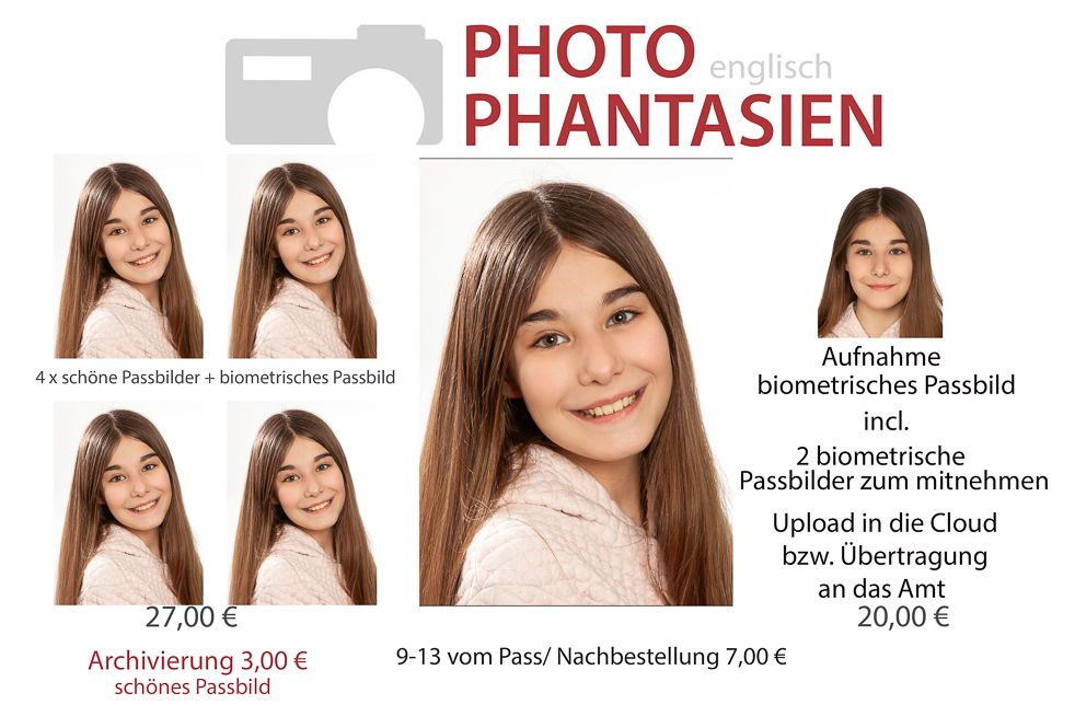 Preisübersicht Passbilder