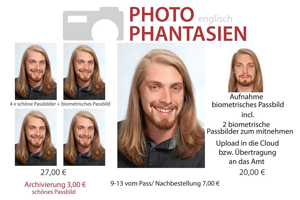 Preisübersicht biometrisches Passbild